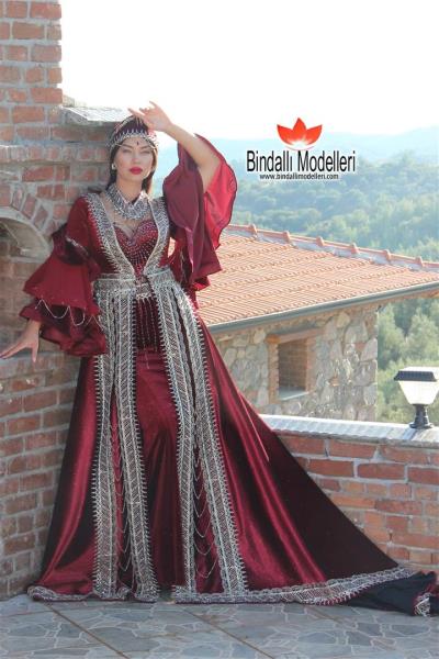 Kaftan-S3932 Bordo