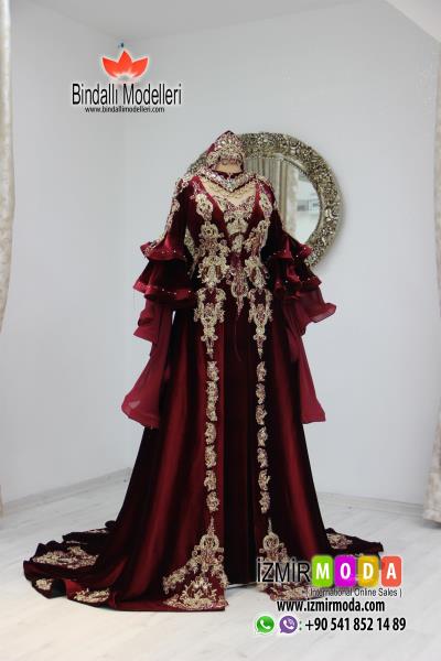 Kaftan-S3828 Bordo